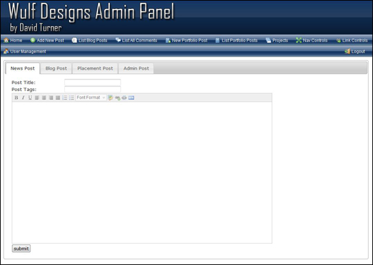 Current Admin Panel